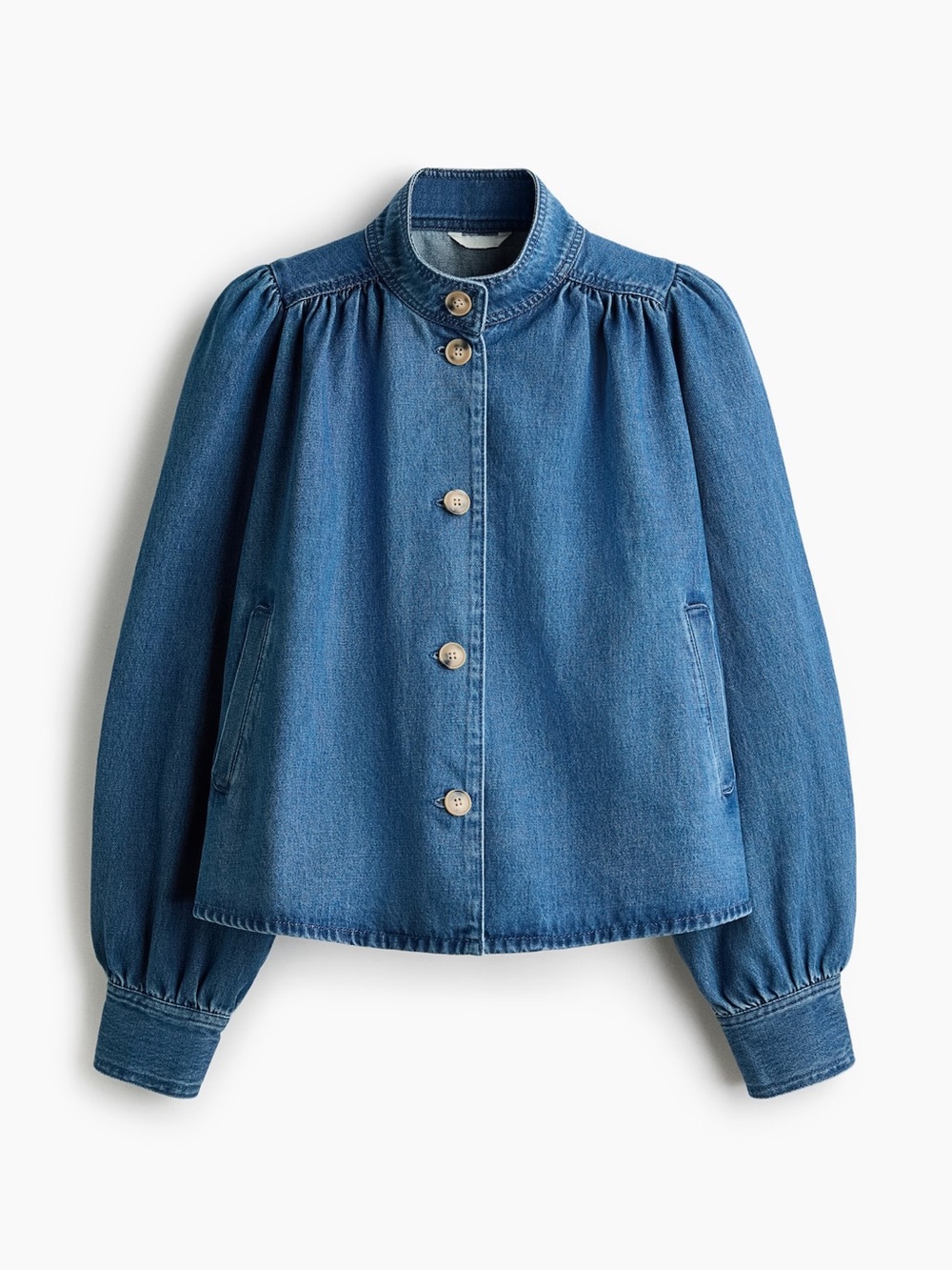 NWT H&M PUFF-SLEEVED TWILL Denim JACKET - size small
